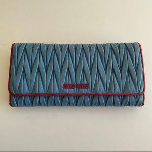 Miu Miu Large Matelasse Nappa Leather Wallet